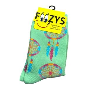 FOOZYS Mint Green Dreamcatcher Novelty Socks NWT Adult Size 9-11